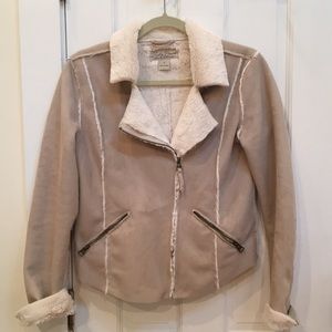 Faux suede biker jacket